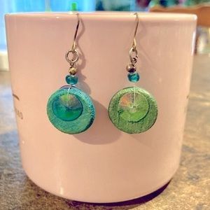 Flashy teal earrings